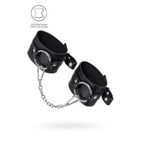 Черные оковы из толстой кожи с люверсами