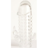 Гелевая прозрачная насадка с 2 отростками - 13 см.