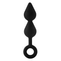 Черный анальный стимулятор XL Double Drop Plug - 20 см.