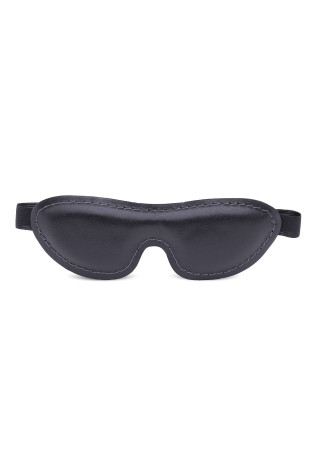 Черная мягкая закрытая маска из натуральной кожи (Crazy Handmade CH-6102)