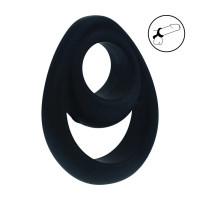 Черное эрекционное кольцо Double Ergo Silicone Cockring