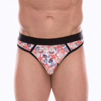 Мужские трусы-стринги с принтом в виде разноцветных ракушек