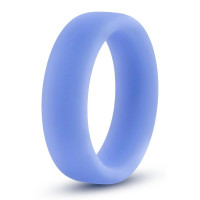 Голубое люминесцентное кольцо Silicone Glo Cock Ring