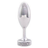 Серебристая анальная втулка Doxy Smooth Butt Plug - 10,5 см.