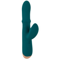 Зеленый вибратор-кролик с подвижным кольцом Thumping Rabbit Vibrator - 22,7 см. Зеленый вибратор-кролик с подвижным кольцом Thumping Rabbit Vibrator - 22,7 см.
