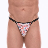 Мужские трусы-тонги с принтом в виде разноцветных ракушек