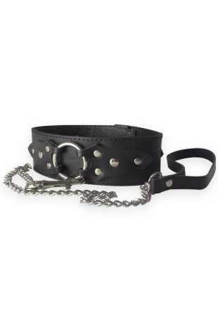 Широкий кожаный ошейник в готическом стиле (Sitabella 3123-1)