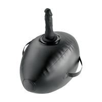 Черный надувной мяч с платформой для фиксации дилдо Body Dock Inflatable Love Ball