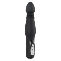 Чёрный анальный вибратор Thrusting Anal Vibe - 23,5 см.