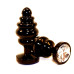 Черная фигурная анальная пробка с прозрачным кристаллом - 8,2 см. (4sexdreaM 47474-4)