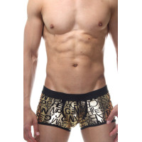 Мужские золотистые трусы-боксеры с принтом Мужские золотистые трусы-боксеры с принтом