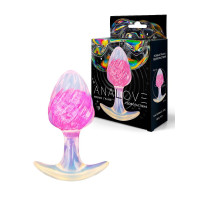 Розоватая анальная пробка со спиралевидным рельефом - 9 см.