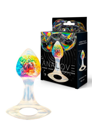 Яркая анальная пробка с ручкой - 8,5 см. (AnaLove LET-14023)