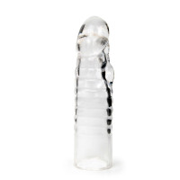 Прозрачная закрытая насадка на член - 15 см.