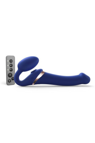Синий безремневой страпон Multi Orgasm Size M с клиторальной стимуляцией (Strap-on-me 6017395)