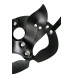 Черная кожаная рельефная маска кошки (Pecado 07513)