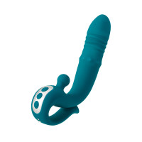 Зеленый вибратор с функцией Up Down и стимулирующим кольцом Mija - 19 см. Зеленый вибратор с функцией Up Down и стимулирующим кольцом Mija - 19 см.