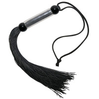 Чёрная мини-плетка с железной ручкой - 26 см. Чёрная мини-плетка с железной ручкой - 26 см.