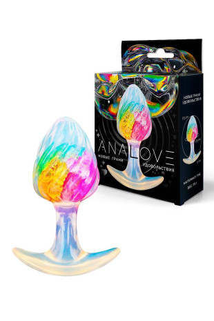 Яркая анальная пробка со спиралевидным рельефом - 9 см. (AnaLove LET-14027)