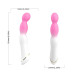 Бело-розовый вибромассажер с круглой головкой - 21,5 см. (Silicone Toys USK-V24)
