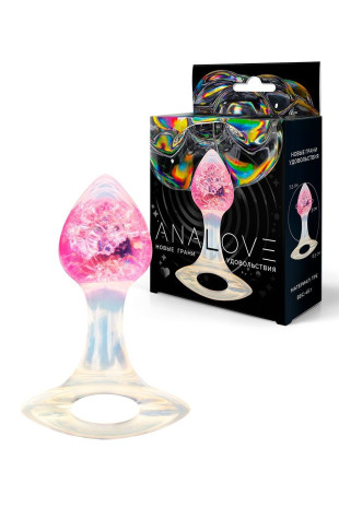 Розоватая анальная пробка с ручкой - 8,5 см. (AnaLove LET-14024)