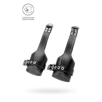 Черные подвесы с белой строчкой