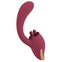 Малиновый вибратор с подвижными язычками 2 Function Vibrator - 20,6 см. Малиновый вибратор с подвижными язычками 2 Function Vibrator - 20,6 см.