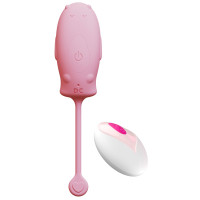 Розовое силиконовое виброяйцо с пультом ДУ