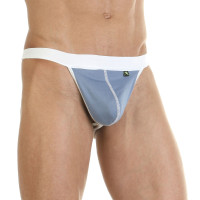 Серые трусы-стринги с контрастным поясом Серые трусы-стринги с контрастным поясом