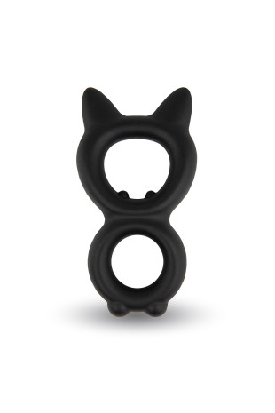 Черное двойное эрекционное кольцо Rooster Kalf (Velv or E31021)