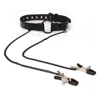 Черный кляп-кольцо с зажимами на соски O Ring Gag With Clips Черный кляп-кольцо с зажимами на соски O Ring Gag With Clips