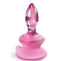 Розовая стеклянная пробка Icicles №90 с силиконовой присоской - 8 см. Розовая стеклянная пробка Icicles №90 с силиконовой присоской - 8 см.