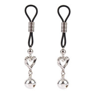 Серебристые зажимы на соски с сердечками Серебристые зажимы на соски с сердечками