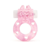 Розовое эрекционное виброкольцо в форме зайчика