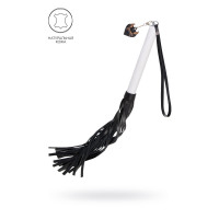 Плеть с белой рукоятью и чёрными хлыстами - 50 см.