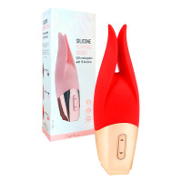 Красный мини-вибратор с раздвоенным кончиком - 12,3 см. Красный мини-вибратор с раздвоенным кончиком - 12,3 см.