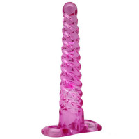 Розовый анальный конус со спиралевидным рельефом - 16 см.