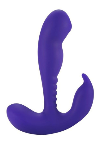 Фиолетовый стимулятор простаты Anal Vibrating Prostate Stimulator with Rolling Ball - 13,3 см.